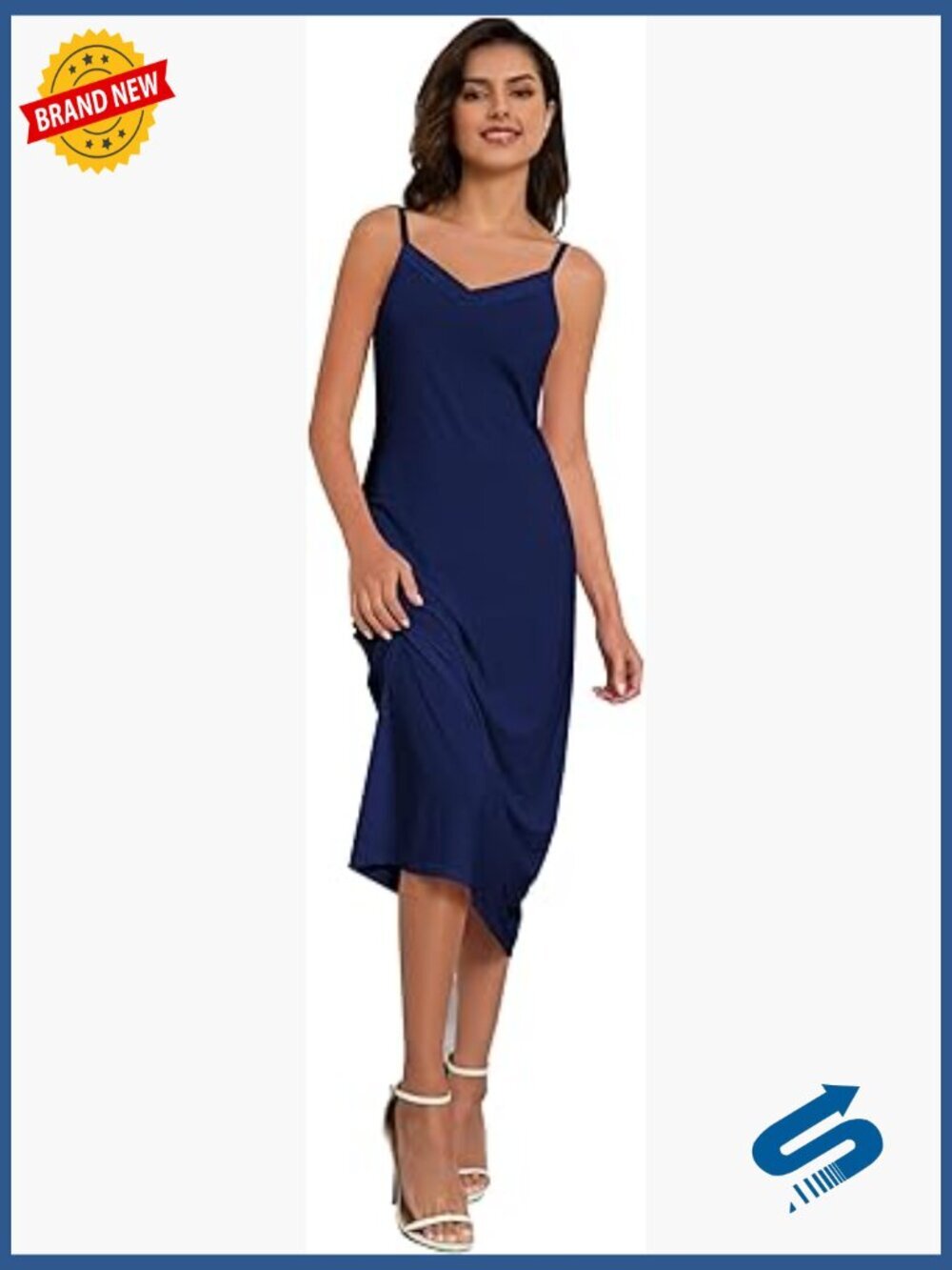 Full Slip Dress with Lace Trim Adjustable Straps